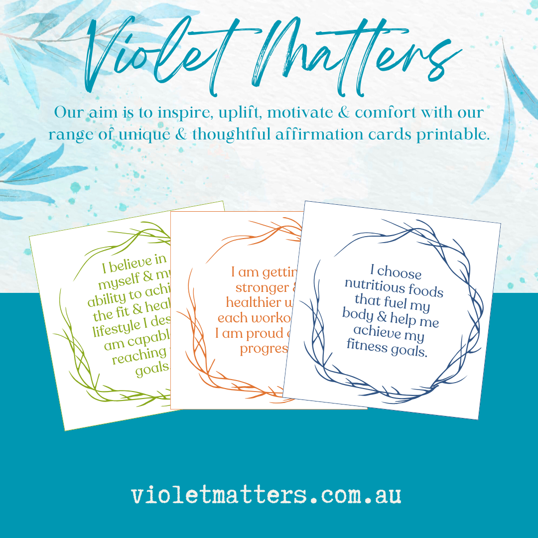 Printable Affirmation Card Set - Digital Download PDF - Getting Fit