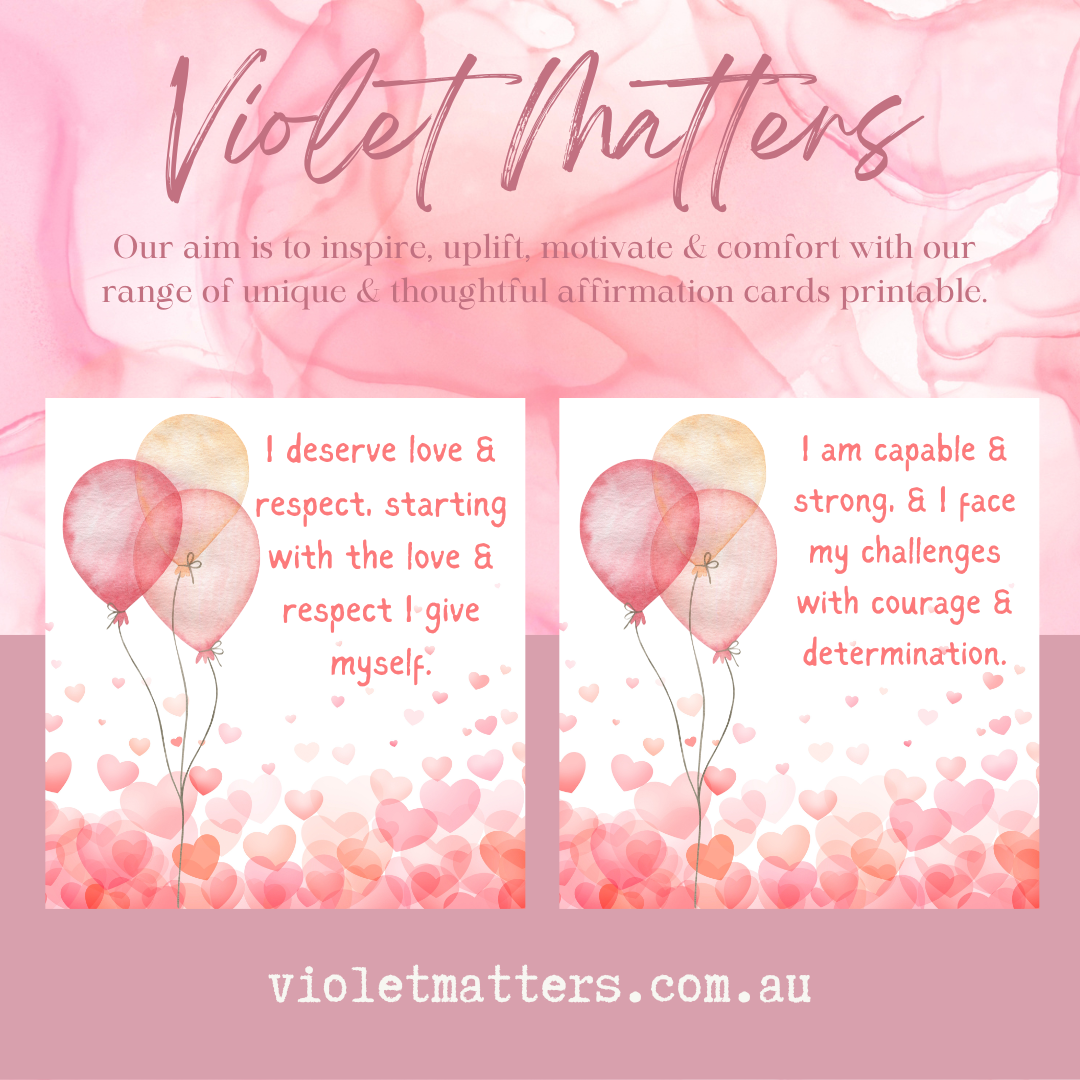 Printable Affirmation Card Set - Digital Download PDF - Boosting Self-Confidence