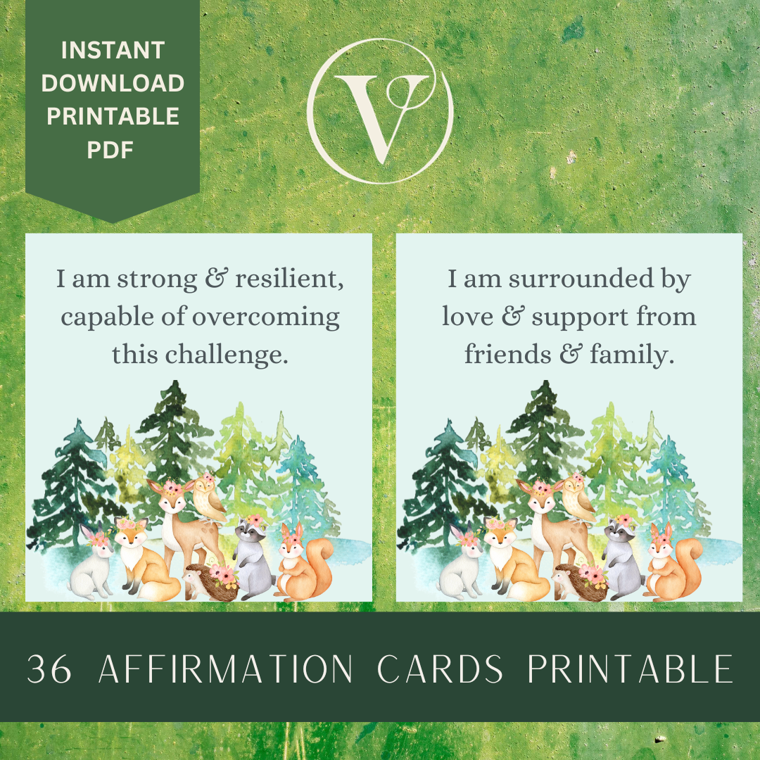 Printable Affirmation Card Set - Digital Download PDF - Comfort & Support for Someone Special Who is Unwell