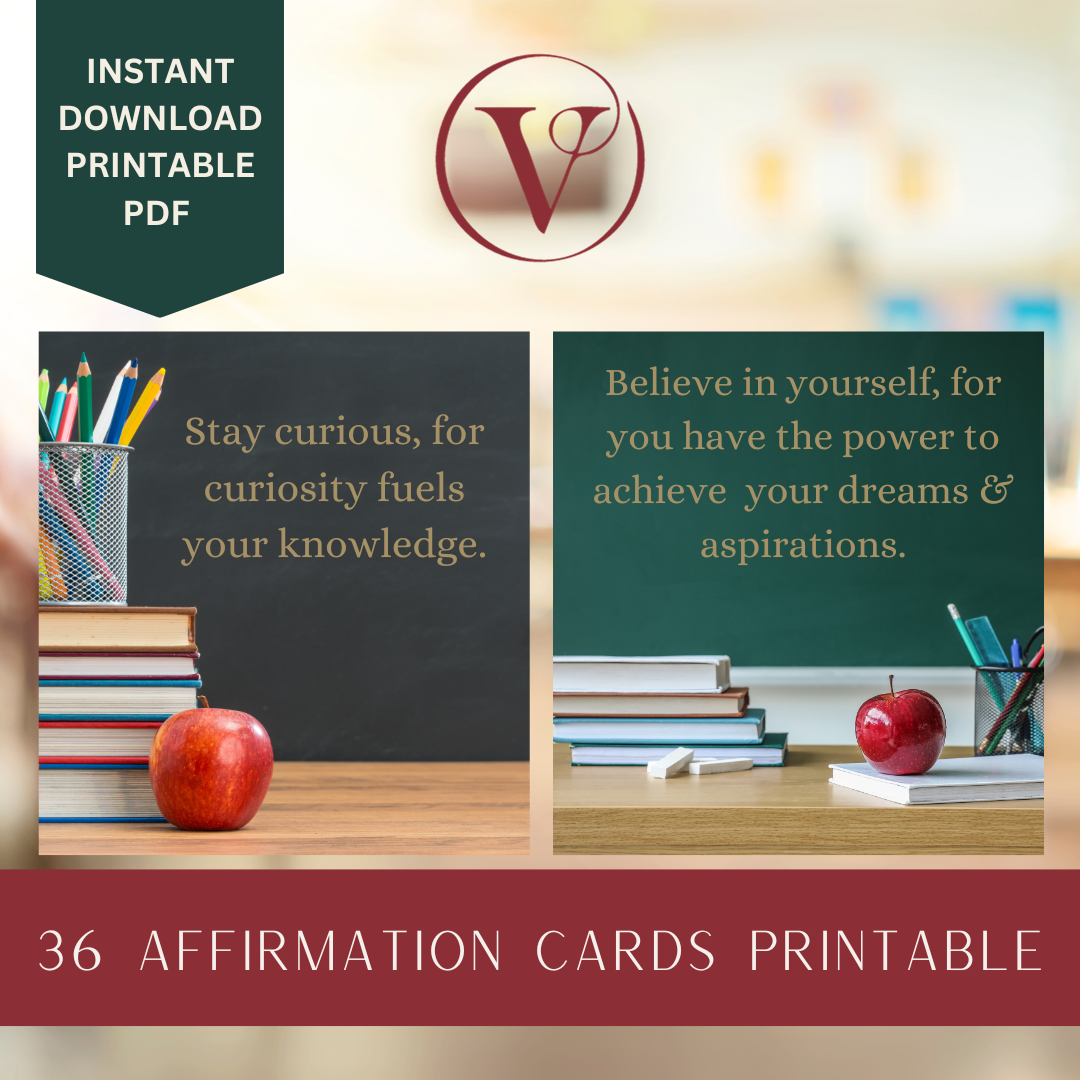Printable Affirmation Card Set - Digital Download PDF - For teenagers heading off to high school