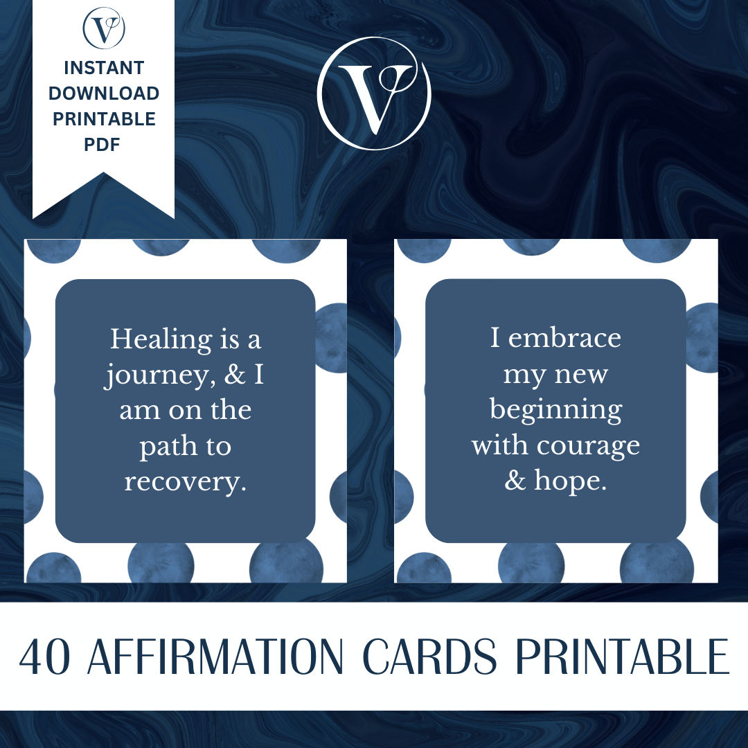 Printable Affirmation Card Set - Digital Download PDF - Divorce