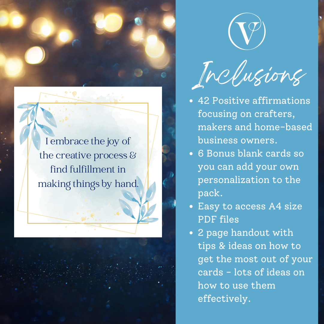 Printable Affirmation Card Set - Digital Download PDF - Elevate Creativity & Business Positivity for Craft Lovers and Home-based Entrepreneurs