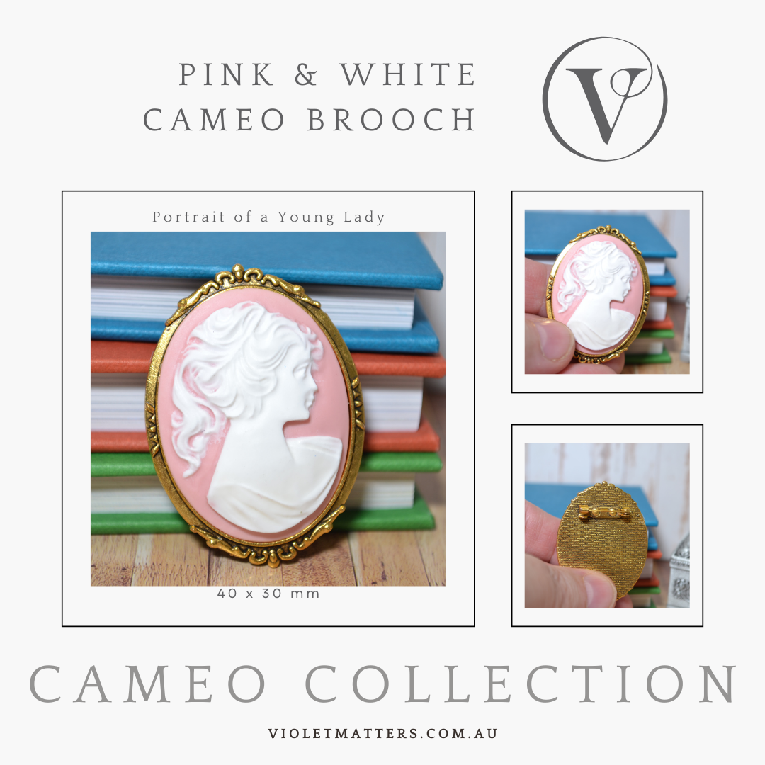 Antique Style Victorian Era Inspired Cameo Brooch - Portrait of a Lady