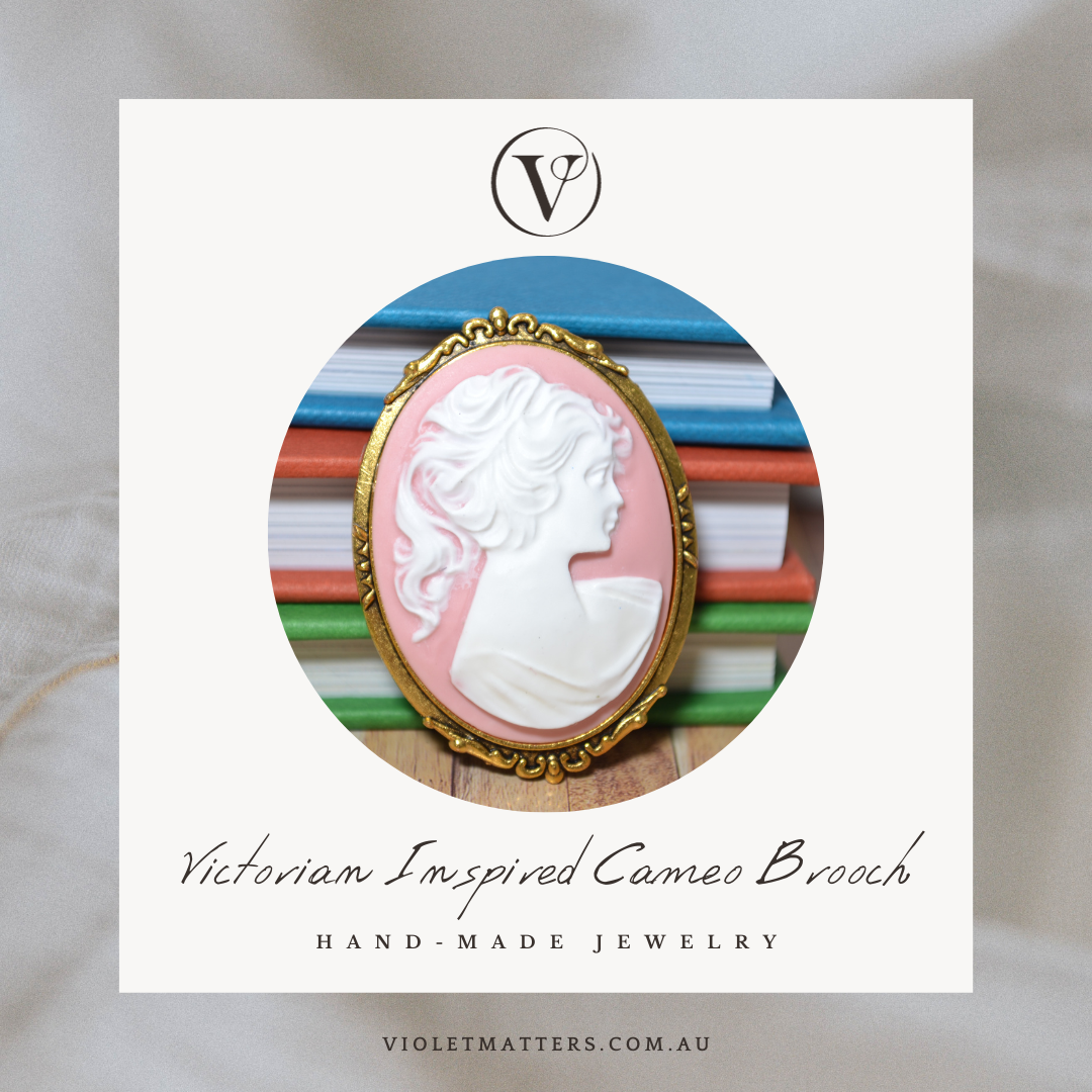 Antique Style Victorian Era Inspired Cameo Brooch - Portrait of a Lady