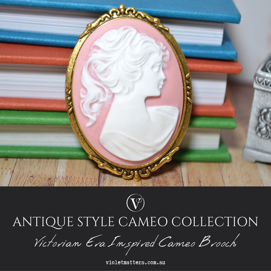 Antique Style Victorian Era Inspired Cameo Brooch - Portrait of a Lady