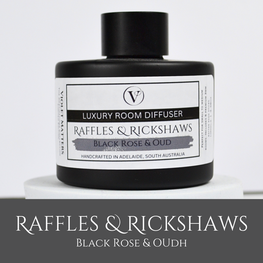 Raffles & Rickshaws: Black Rose & Oud - 100ml Room Diffuser