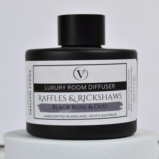 Raffles & Rickshaws - Black Rose & Oud Luxury Room Diffuser