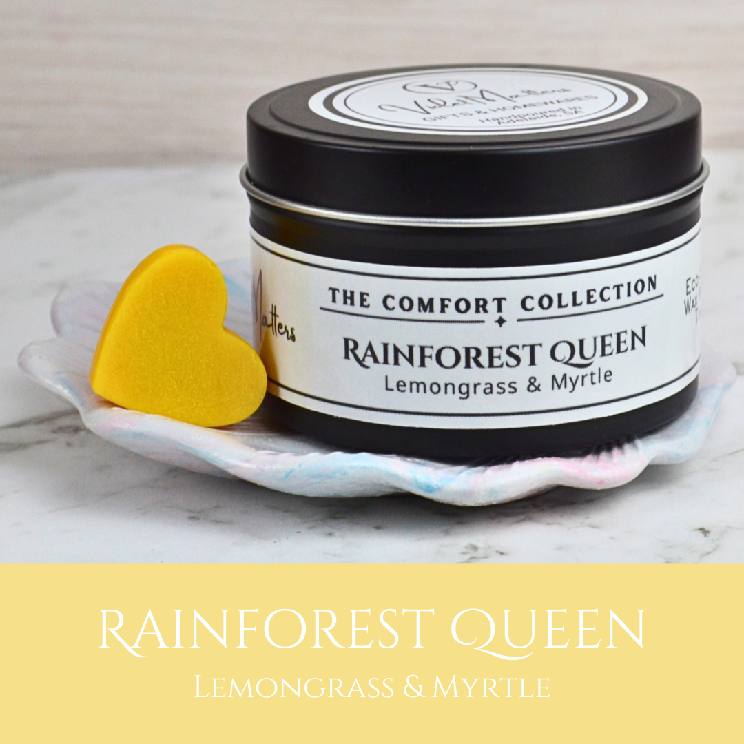 Rainforest Queen: Lemongrass & Myrtle - Eco Soy Wax Melt Tin