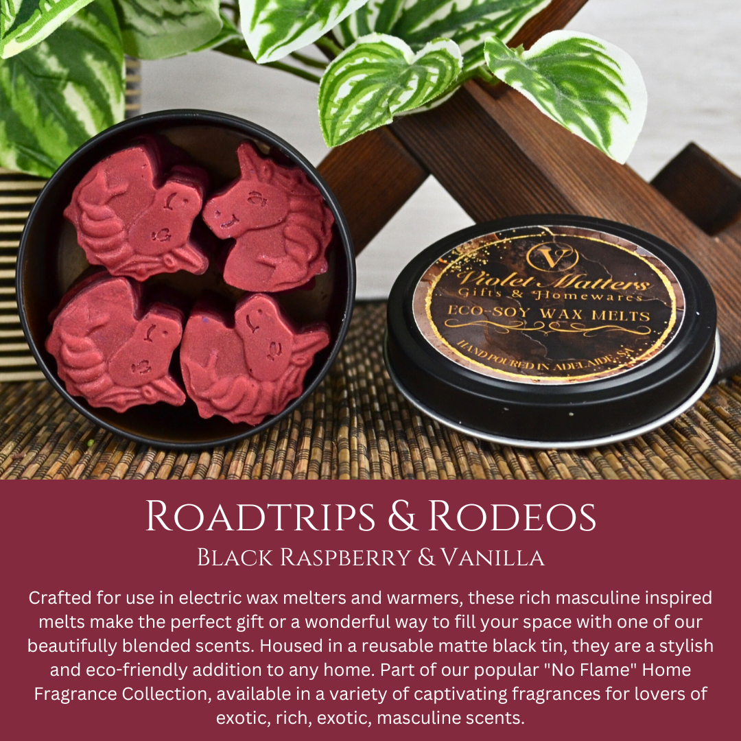 Roadtrips & Rodeos: Black Raspberry & Vanilla - Eco Soy Wax Melt Tin