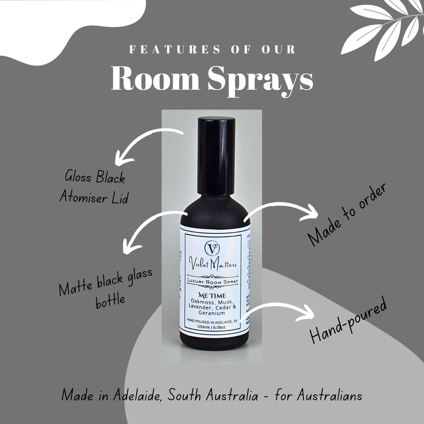 Me Time: Oakmoss, Musk, Lavender, Cedar and Geranium - 100ml Room Spray