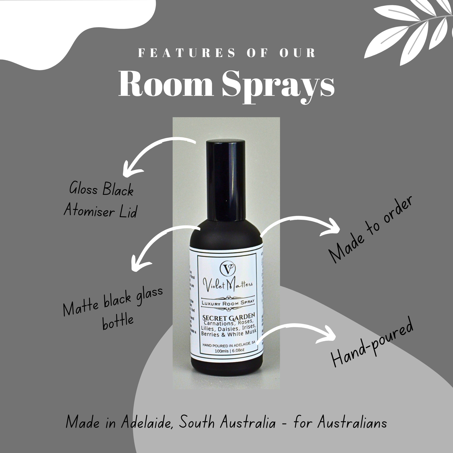 Secret Garden: Carnations, Roses, Red Berries and White Musk - 100ml Room Spray