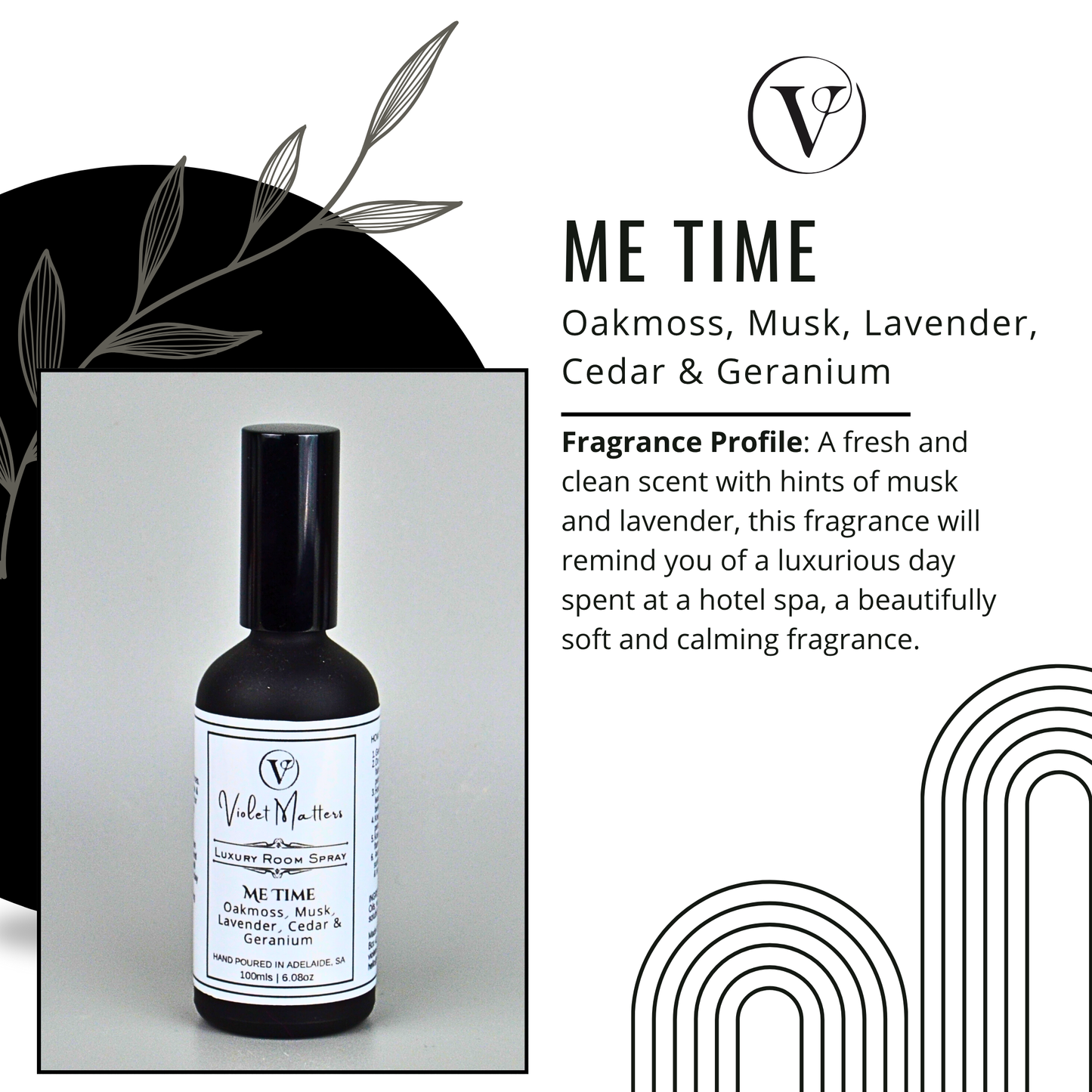 Me Time: Oakmoss, Musk, Lavender, Cedar and Geranium - 100ml Room Spray