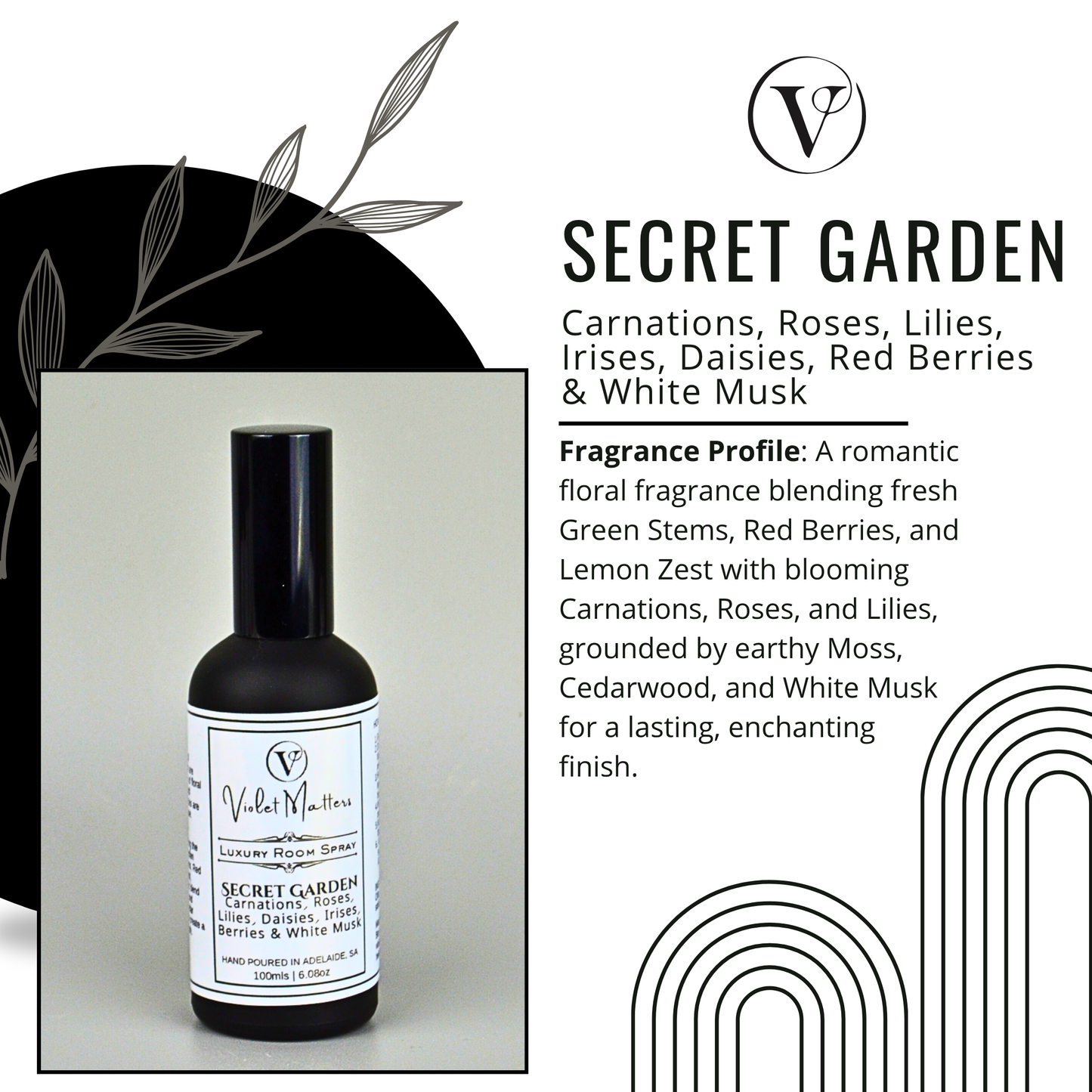 Secret Garden: Carnations, Roses, Red Berries and White Musk - 100ml Room Spray