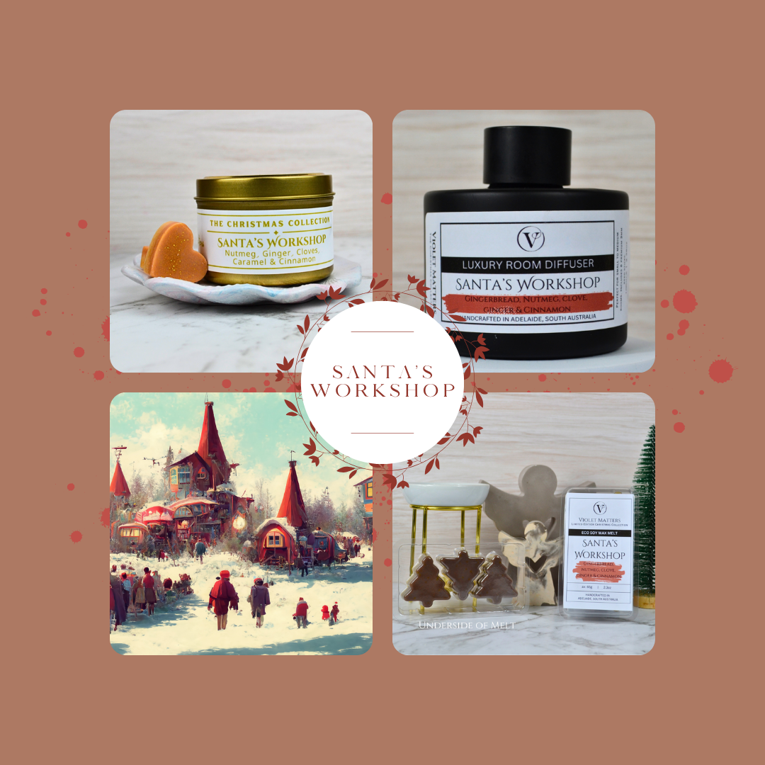 Santa's Workshop: Gingerbread, Nutmeg, Ginger, Cinnamon & Cloves - Eco Soy Christmas Wax Melt Tin