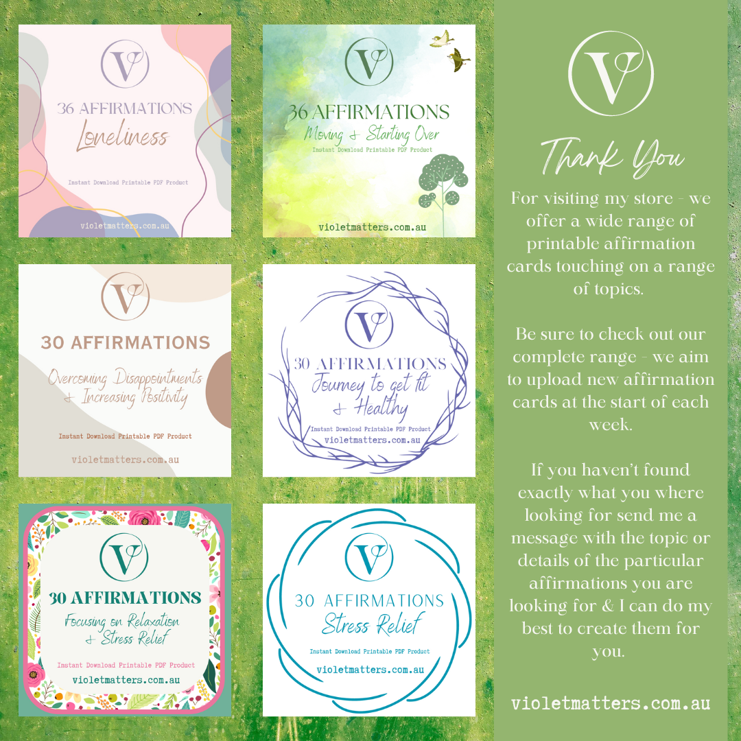 Printable Affirmation Card Set - Digital Download PDF - Comfort & Support for Someone Special Who is Unwell