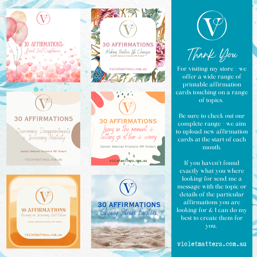 Printable Affirmation Card Set - Digital Download PDF - Getting Fit