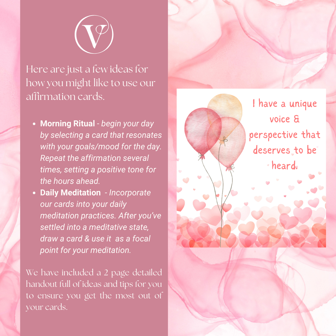 Printable Affirmation Card Set - Digital Download PDF - Boosting Self-Confidence