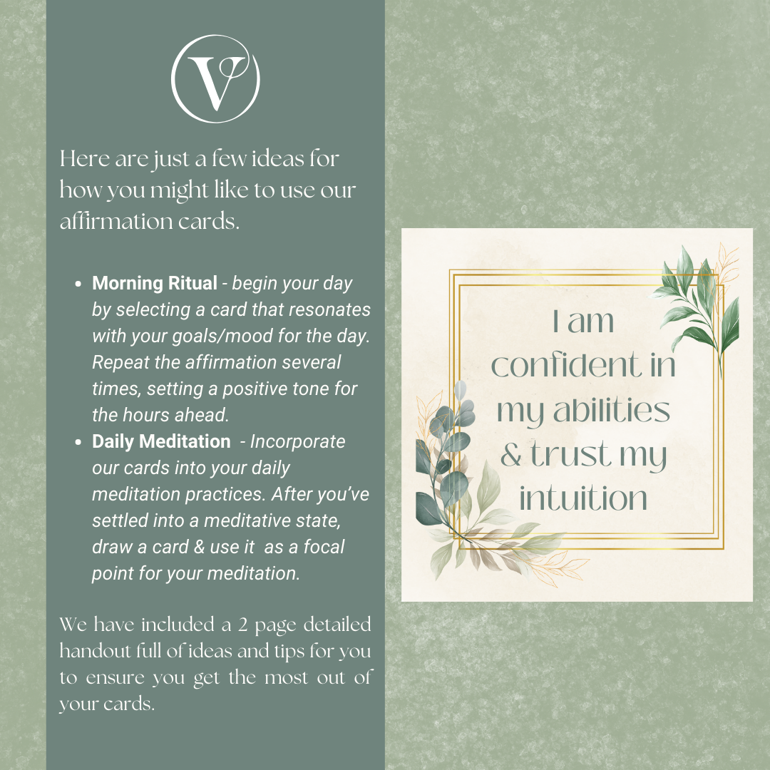 Printable Affirmation Card Set - Digital Download PDF - Empowerment & Inspiration