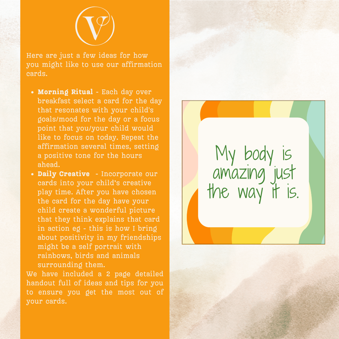 Printable Affirmation Card Set - Digital Download PDF - Affirmation Cards for Children