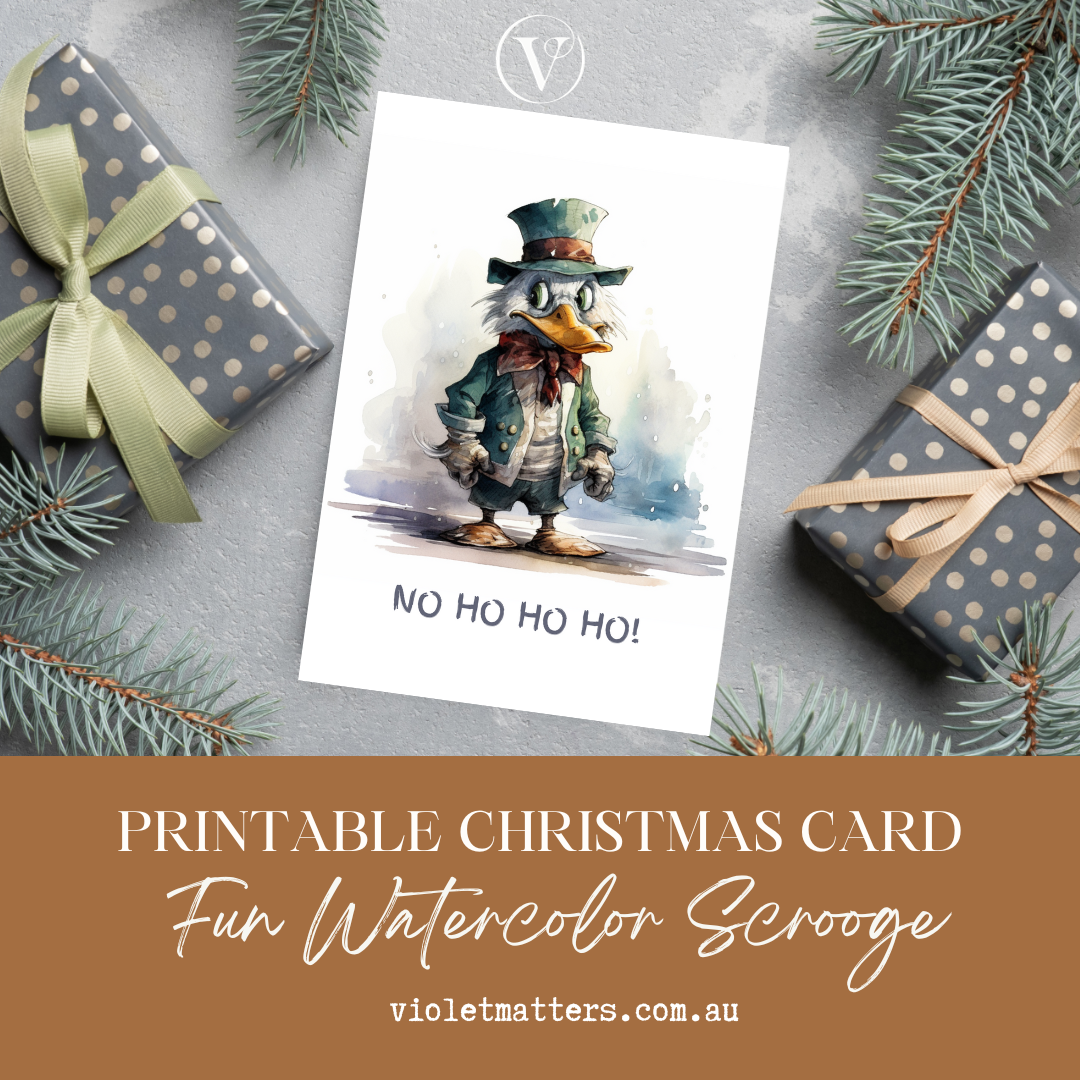 Mischievous Scrooge Printable Anti-Christmas A5 Card
