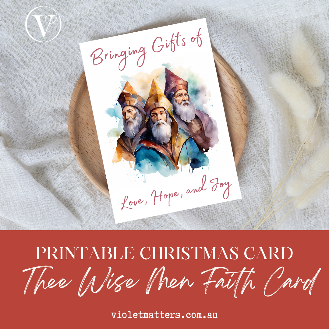 Printable Faith Christmas A5 Card - Three Wisemen