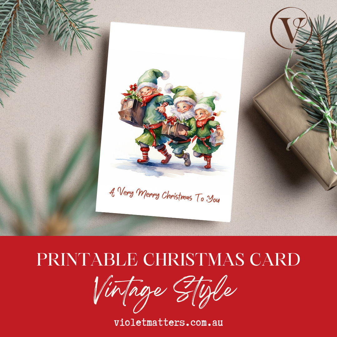 A Very Merry Christmas To You Vintage Style Printable Christmas A5 Card