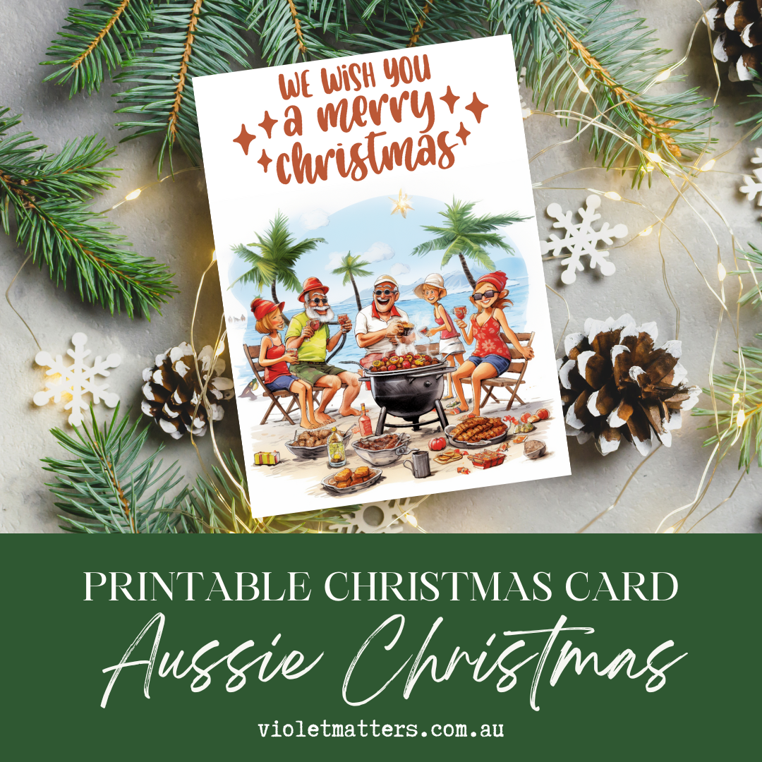 Printable Digital Australian Summer Christmas A5 Card
