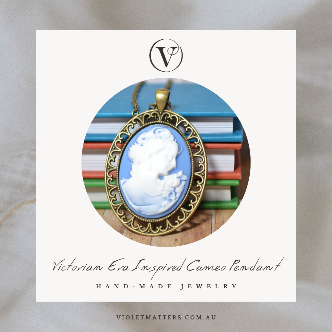 Antique Style Victorian Era Inspired Cameo Pendant - Portrait of a Lady