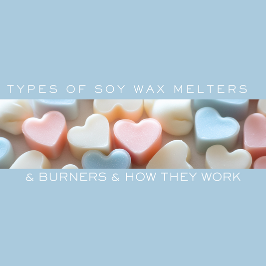 image of pastel colored heart shaped wax melts with artile heading in text framing image