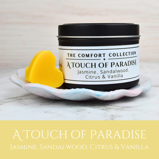 A Touch of Paradise: Jasmine, Sandalwood, Citrus & Vanilla - Eco Soy Wax Melt Tin