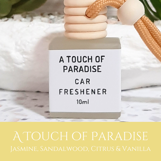 A Touch of Paradise: Jasmine, Sandalwood, Citrus & Vanilla - Car Freshener