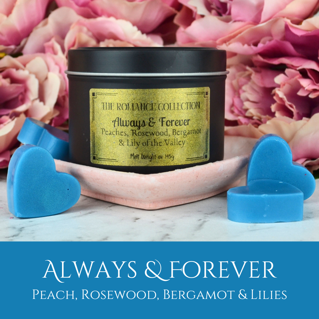 Always & Forever: Peaches, Rosewood, Bergamot & Lily of the Valley - Eco Soy Wax Melt Tin