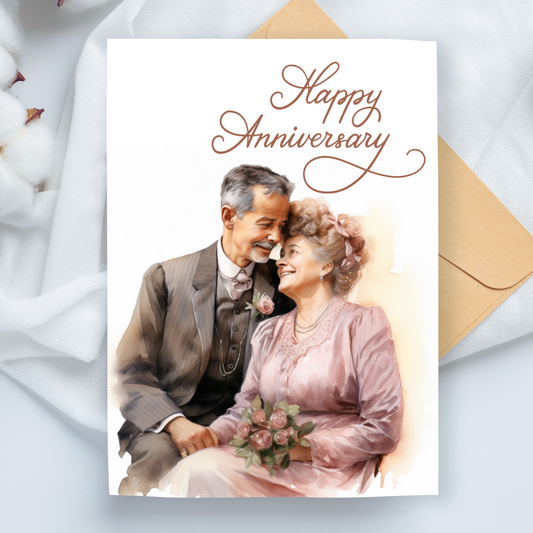 Happy Anniversary A5 Card for Special Occasions - Watercolor Printable Card