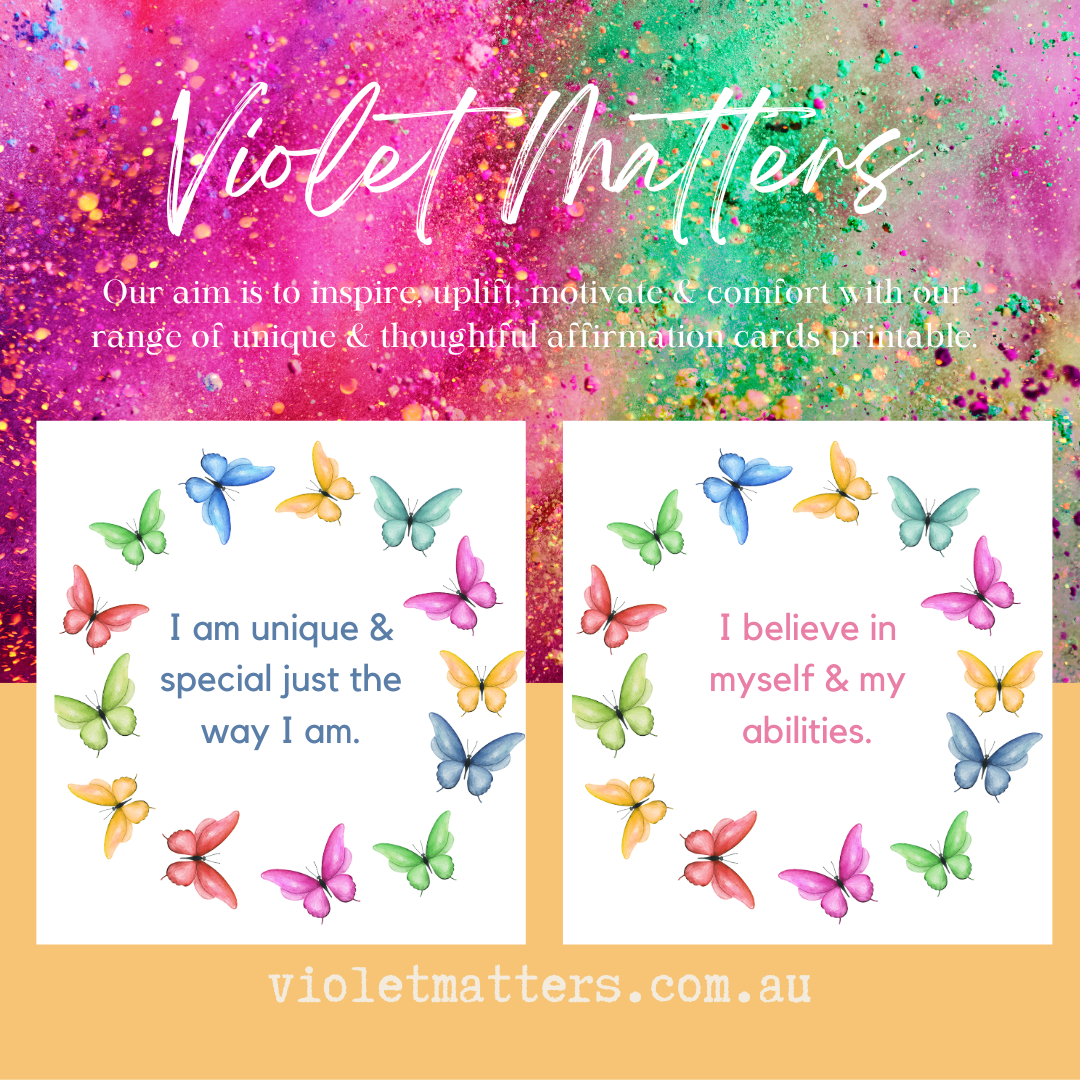 Affirmation Cards Printable - Child-Friendly Affirmations Focusing on Positive Self-Image, Self-Confidence, Kindness & Being Themselves
