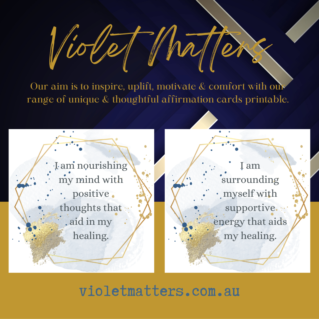 Printable Affirmation Card Set - Digital Download PDF - Healing and Empowerment