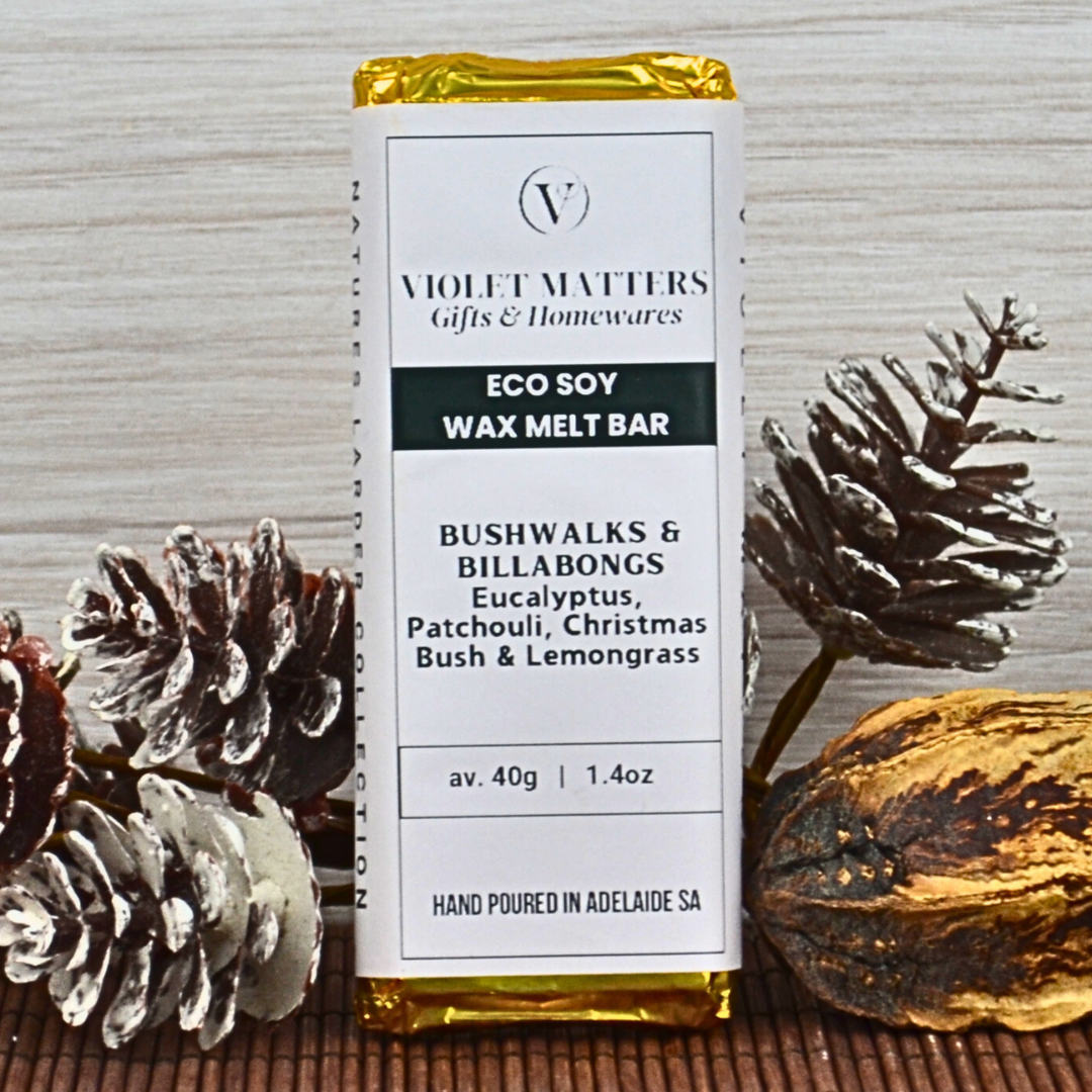 Bushwalks & Billabongs: Eucalyptus, Christmas Bush, Patchouli & Lemongrass - Eco Soy Wax Melt Bar