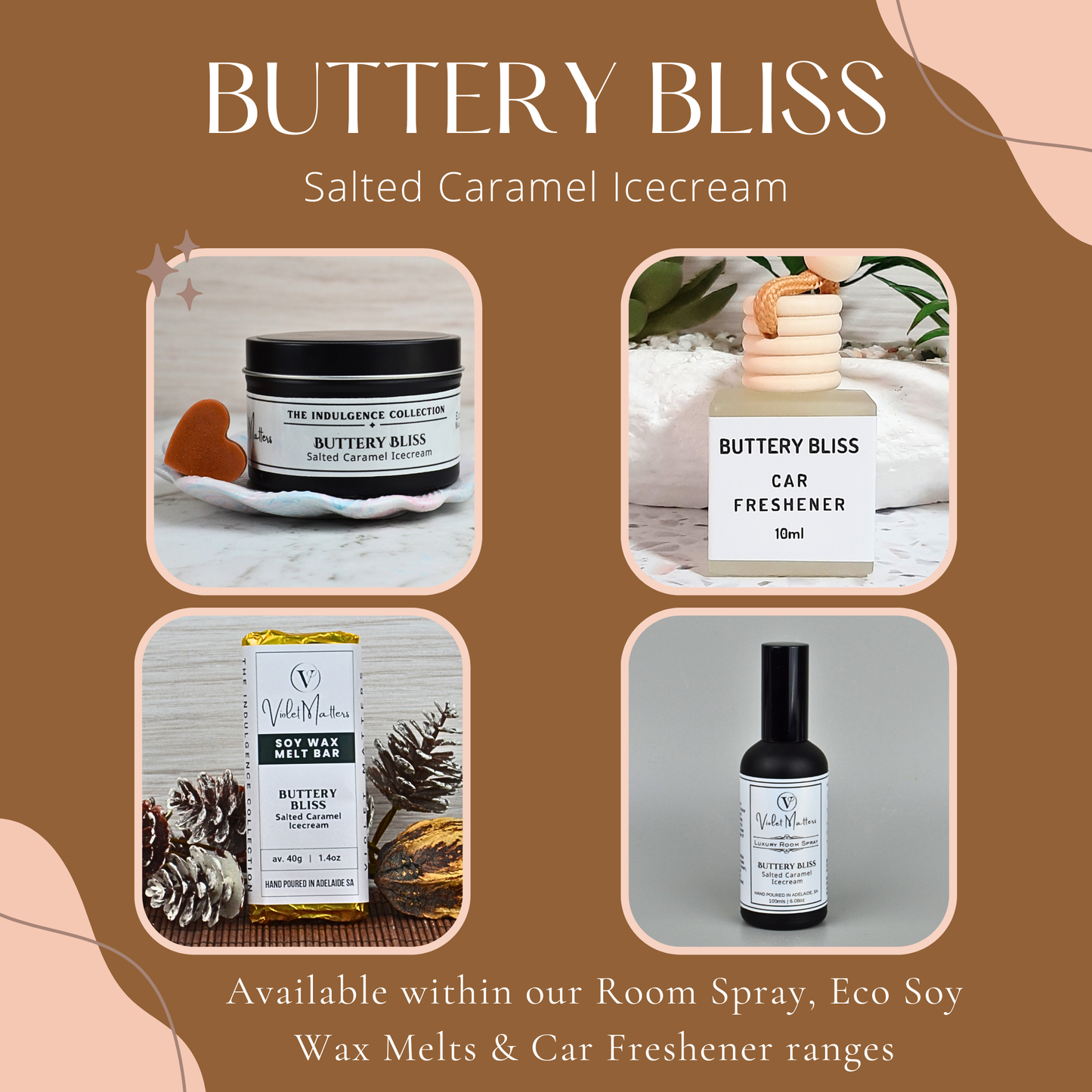 Buttery Bliss: Salted Caramel Icecream - Eco Soy Wax Melt Bar