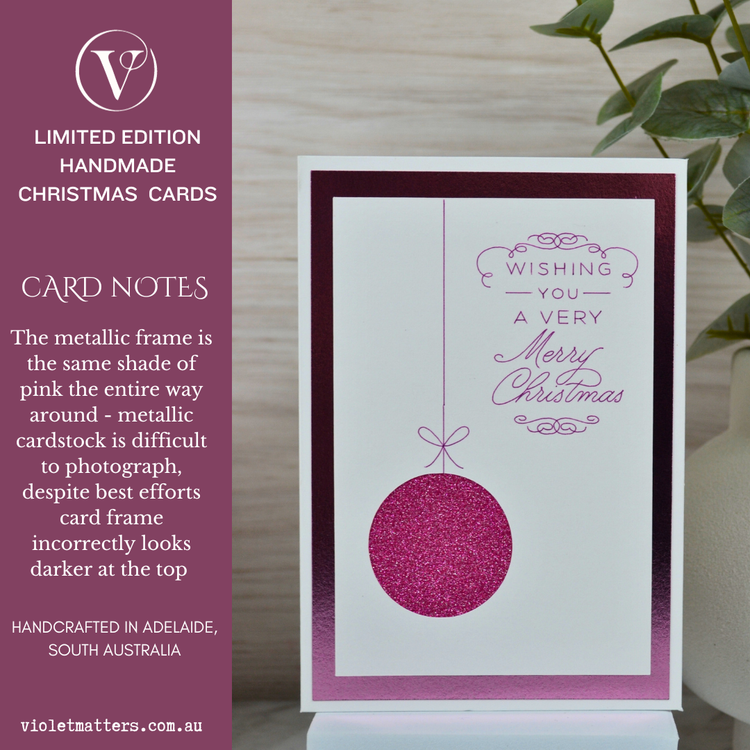 Modern Pink Christmas Card with Envelope