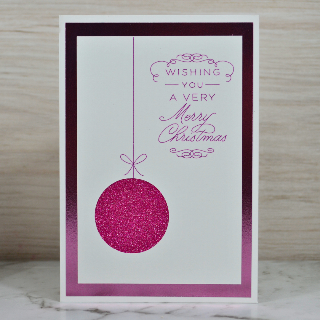 Modern Pink Christmas Card with Envelope