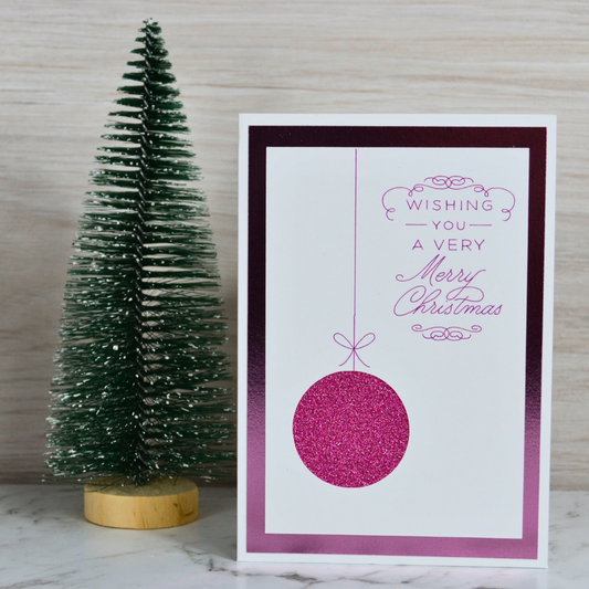 Modern Pink Christmas Card with Envelope