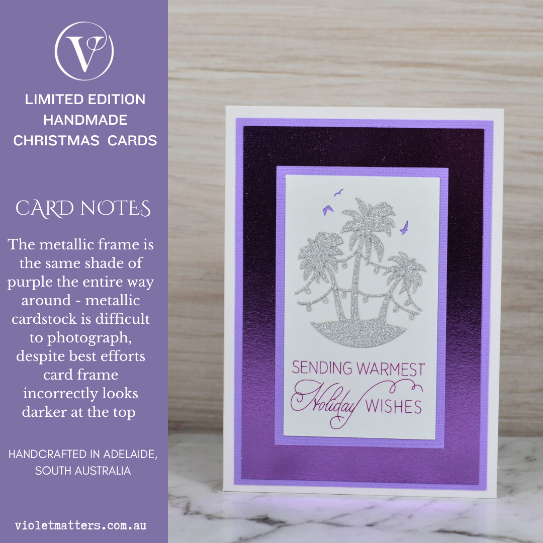 Modern Purple Beach Christmas Card with Envelope