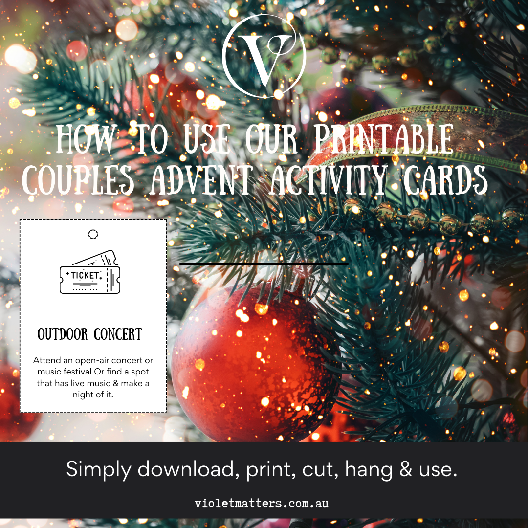 Digital Printable Christmas Advent Activity Cards for Couples