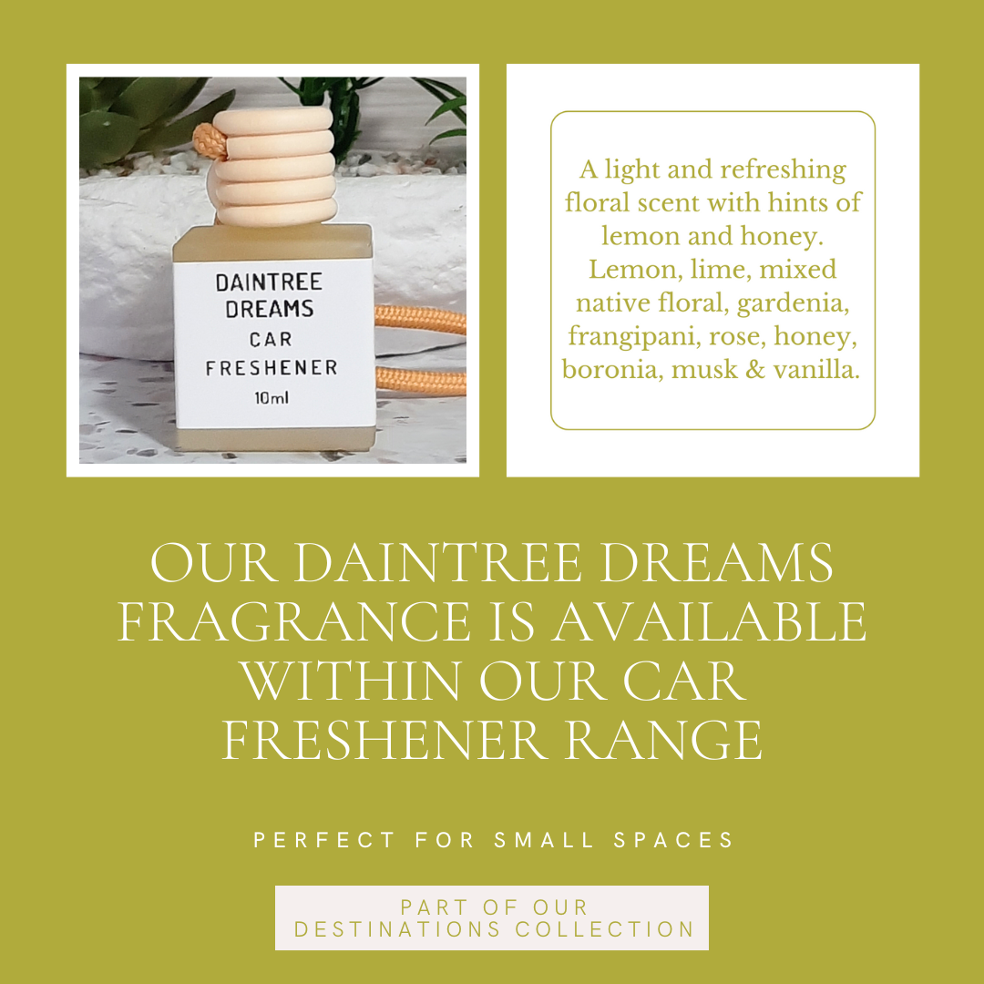 Daintree Dreams: Frangipani, Honey, Rose & Boronia - Car Freshener