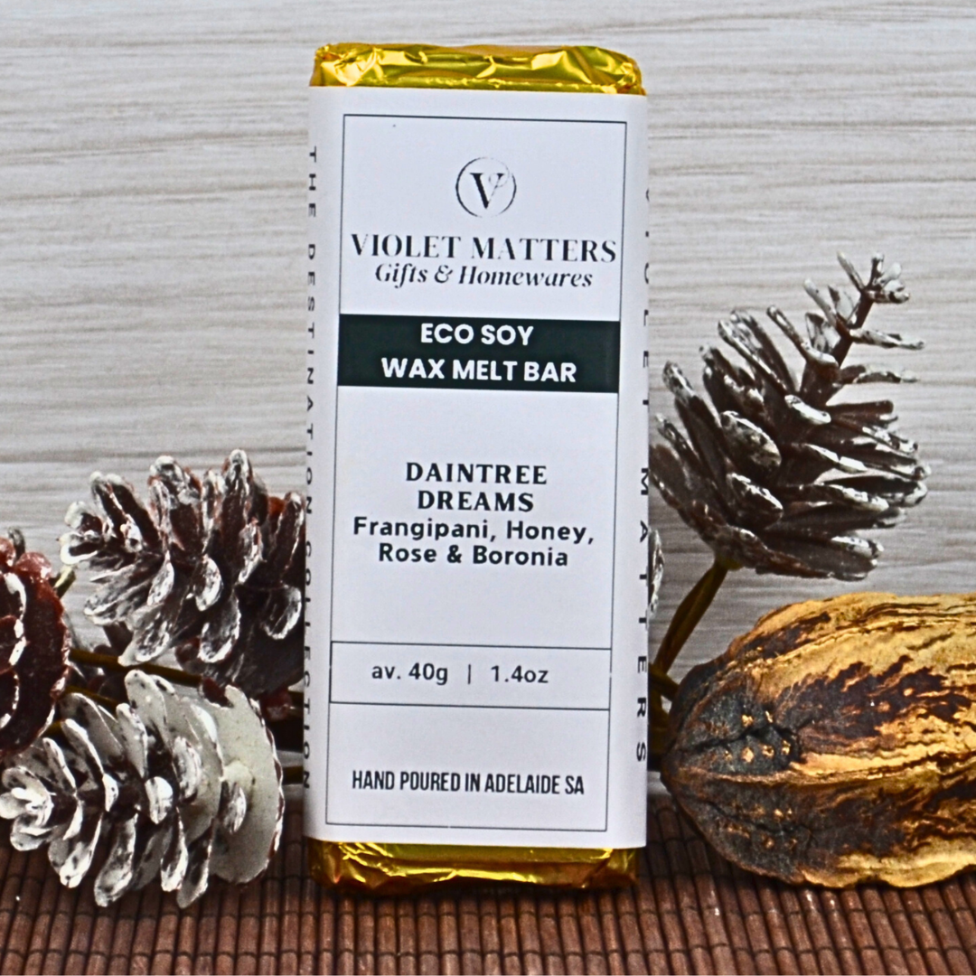 Daintree Dreams: Frangipani, Honey, Rose & Boronia - Eco Soy Wax Melt Bar