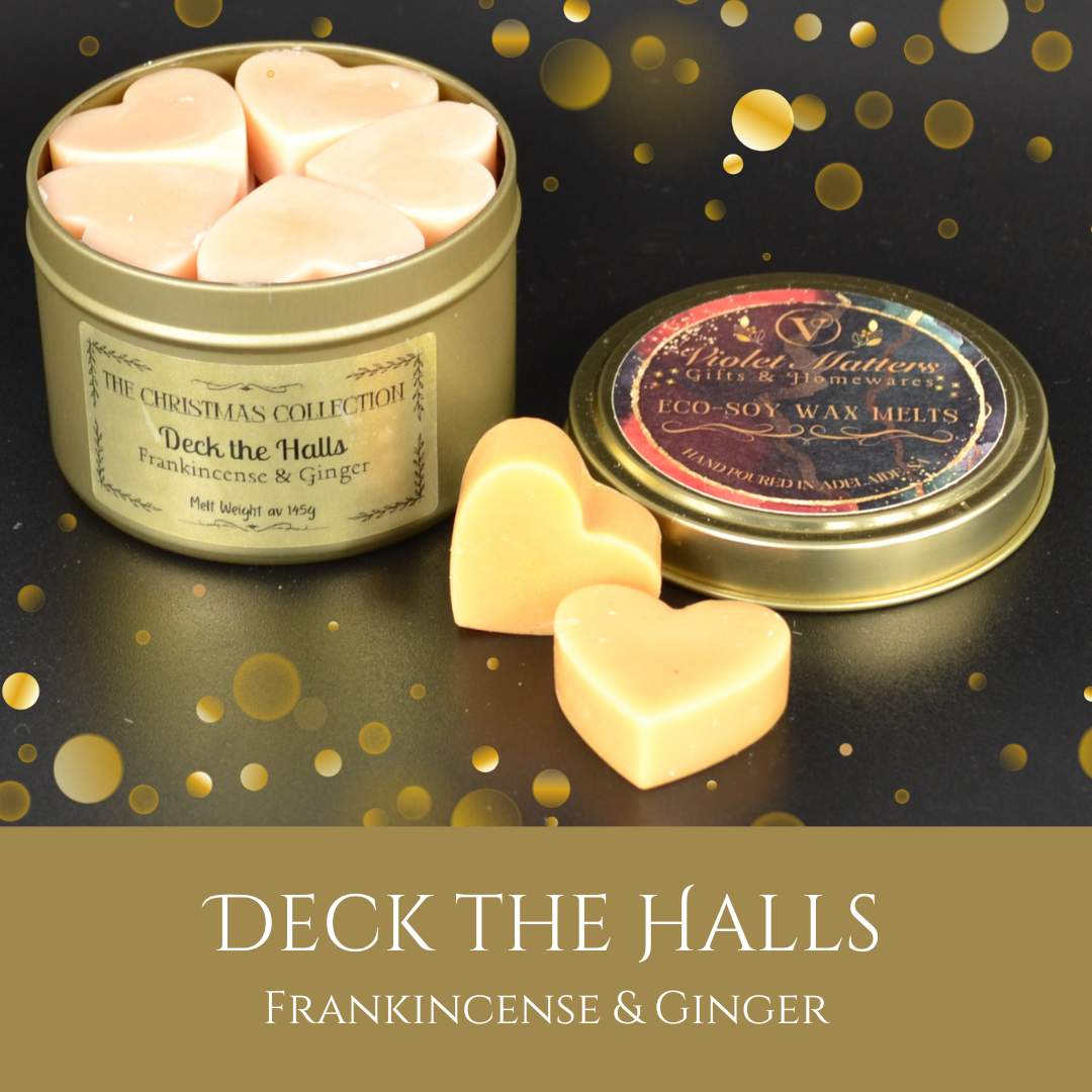 Deck the Halls: Frankincense & Ginger - Eco Soy Christmas Wax Melt Tin