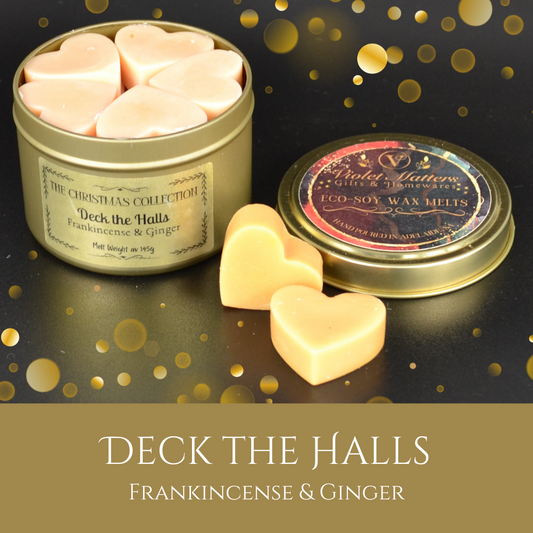 Deck the Halls: Frankincense & Ginger - Eco Soy Christmas Wax Melt Tin