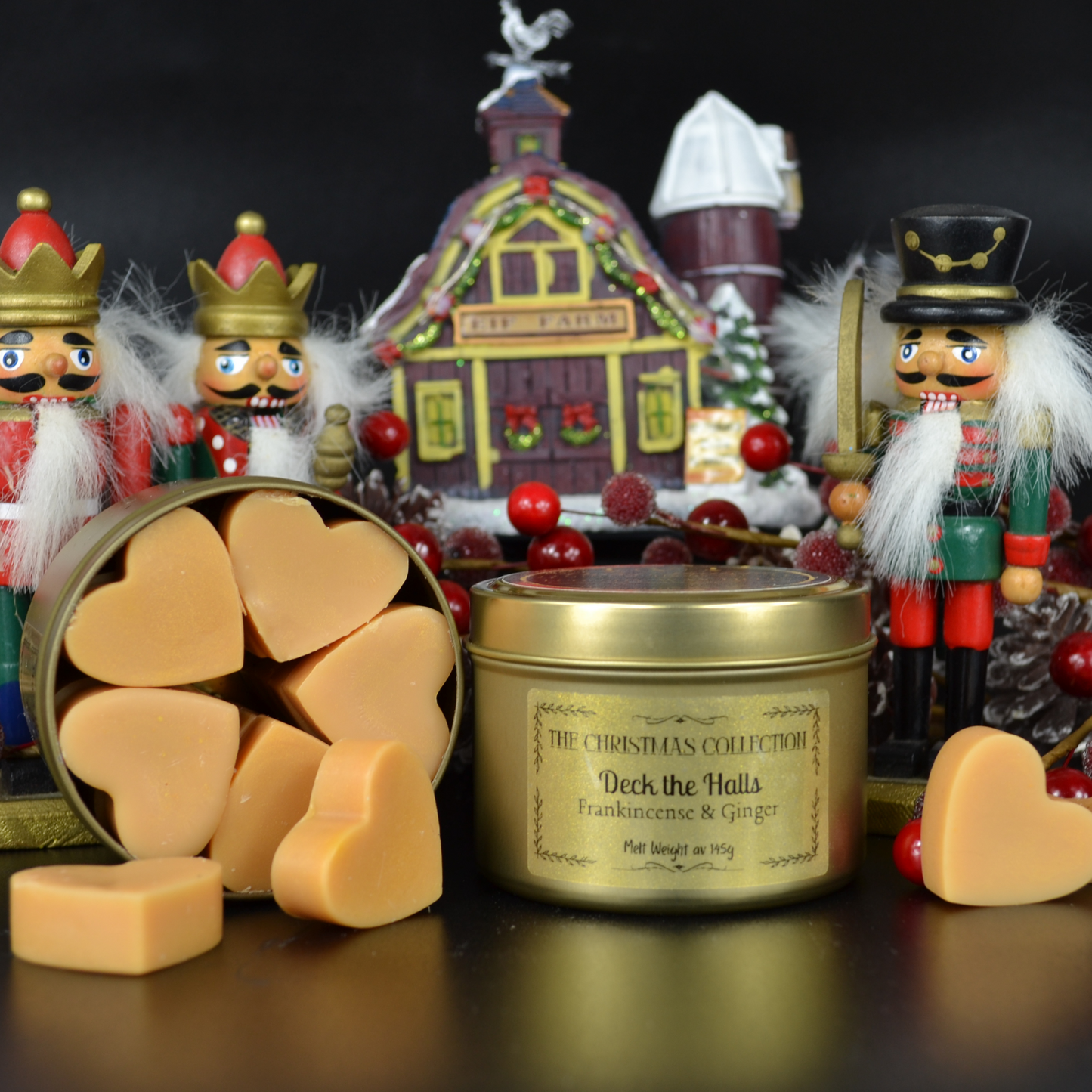 Deck the Halls: Frankincense & Ginger - Eco Soy Christmas Wax Melt Tin