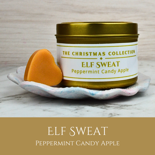 Elf Sweat: Peppermint Candy Apple - Eco Soy Christmas Wax Melt Tin