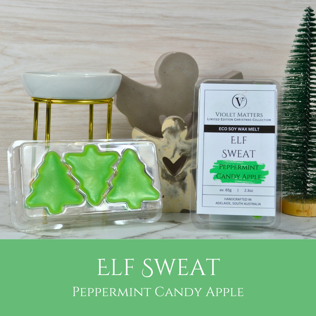 Elf Sweat: Peppermint Candy Apple - Eco Soy Christmas Wax Melt