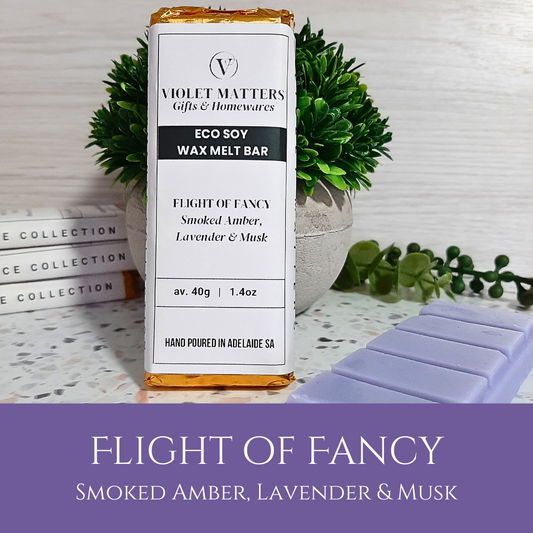 Flight of Fancy: Smoked Amber, Lavender & Musk - Eco Soy Wax Melt Bar